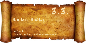Bartus Beáta névjegykártya