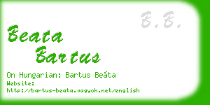 beata bartus business card
