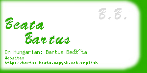 beata bartus business card